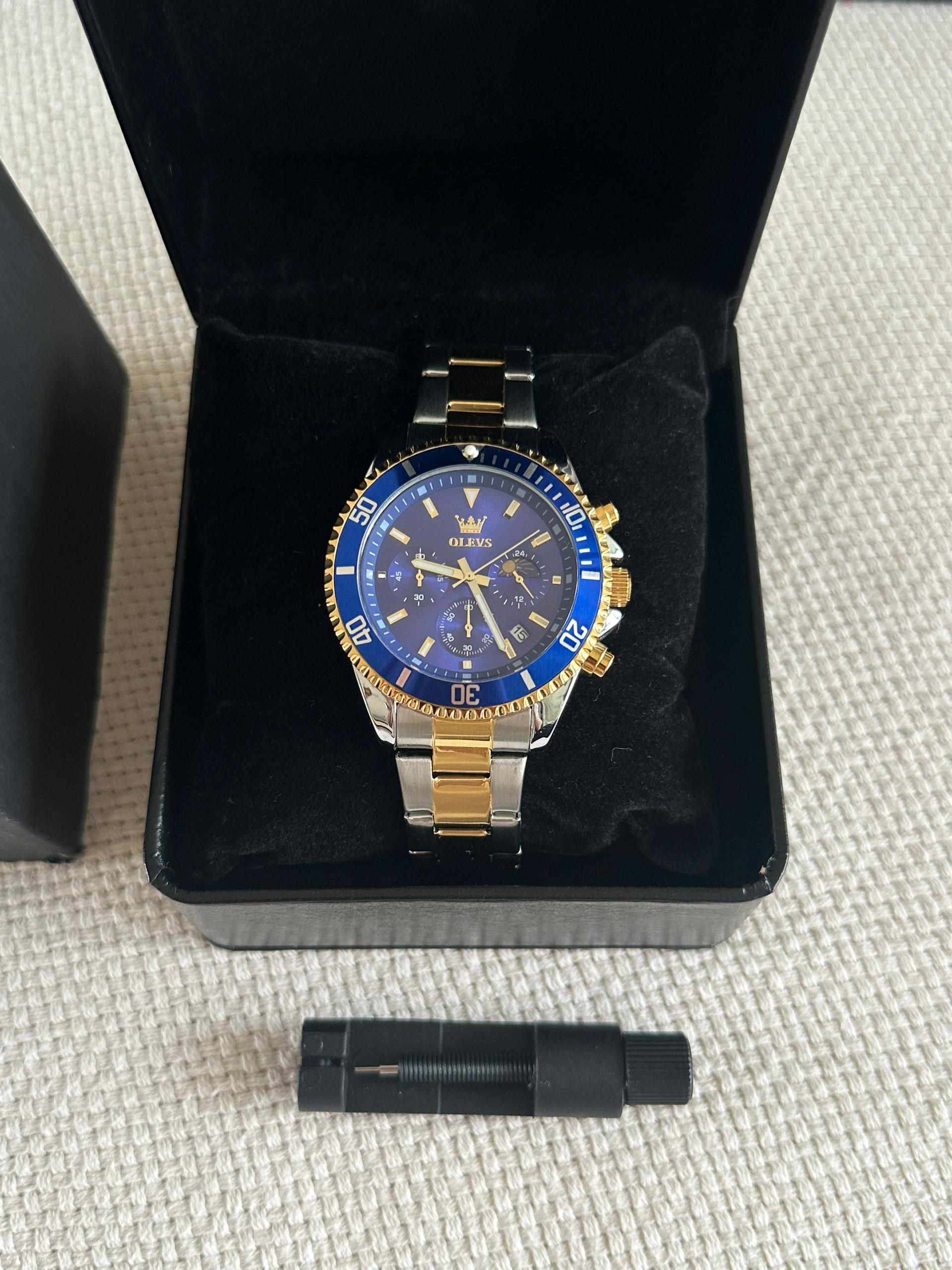 Reloj Olevs Azul Oro