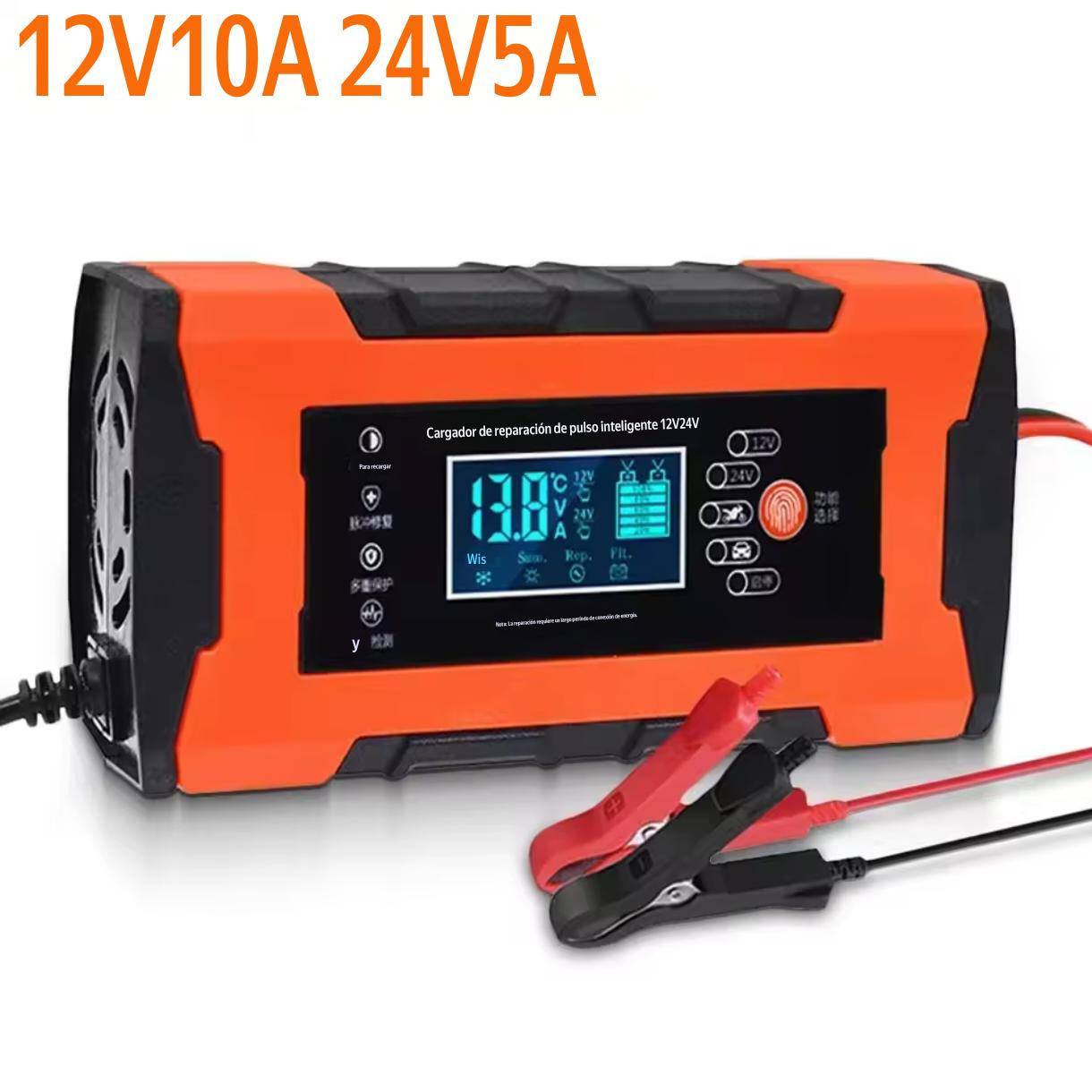 Cargador Baterias Portatil 12v 24v 10a