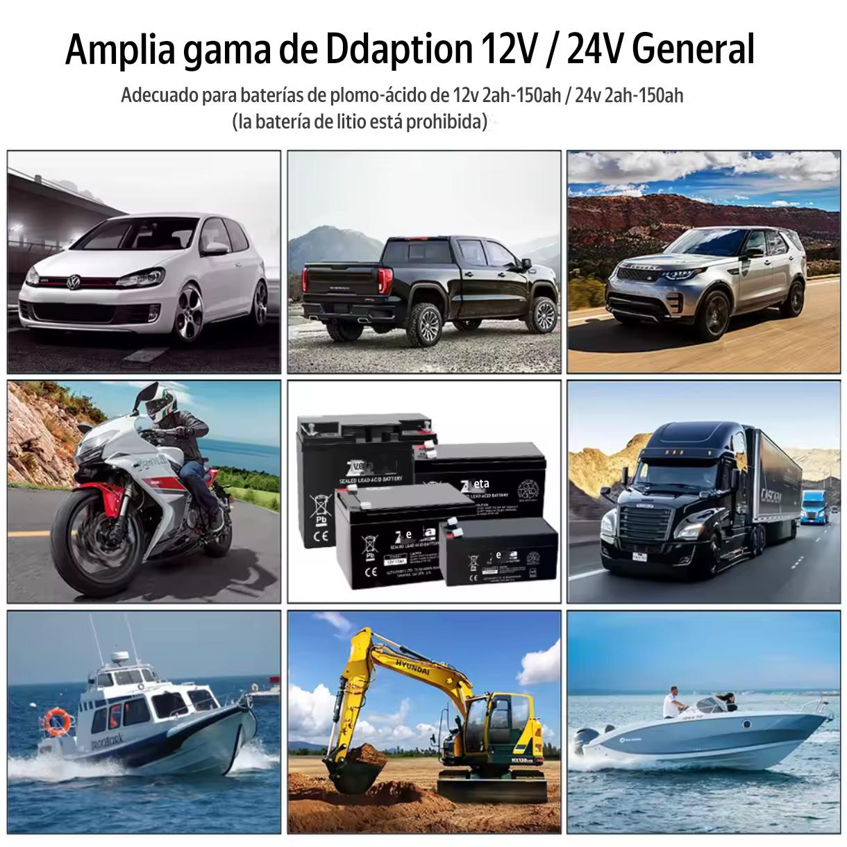 Cargador Baterias Portatil 12v 24v 10a